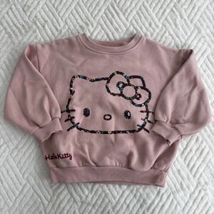 Zara Hello Kitty Sweatshirt Girls Size 5Y 110cm Pink Floral Graphic Pullover